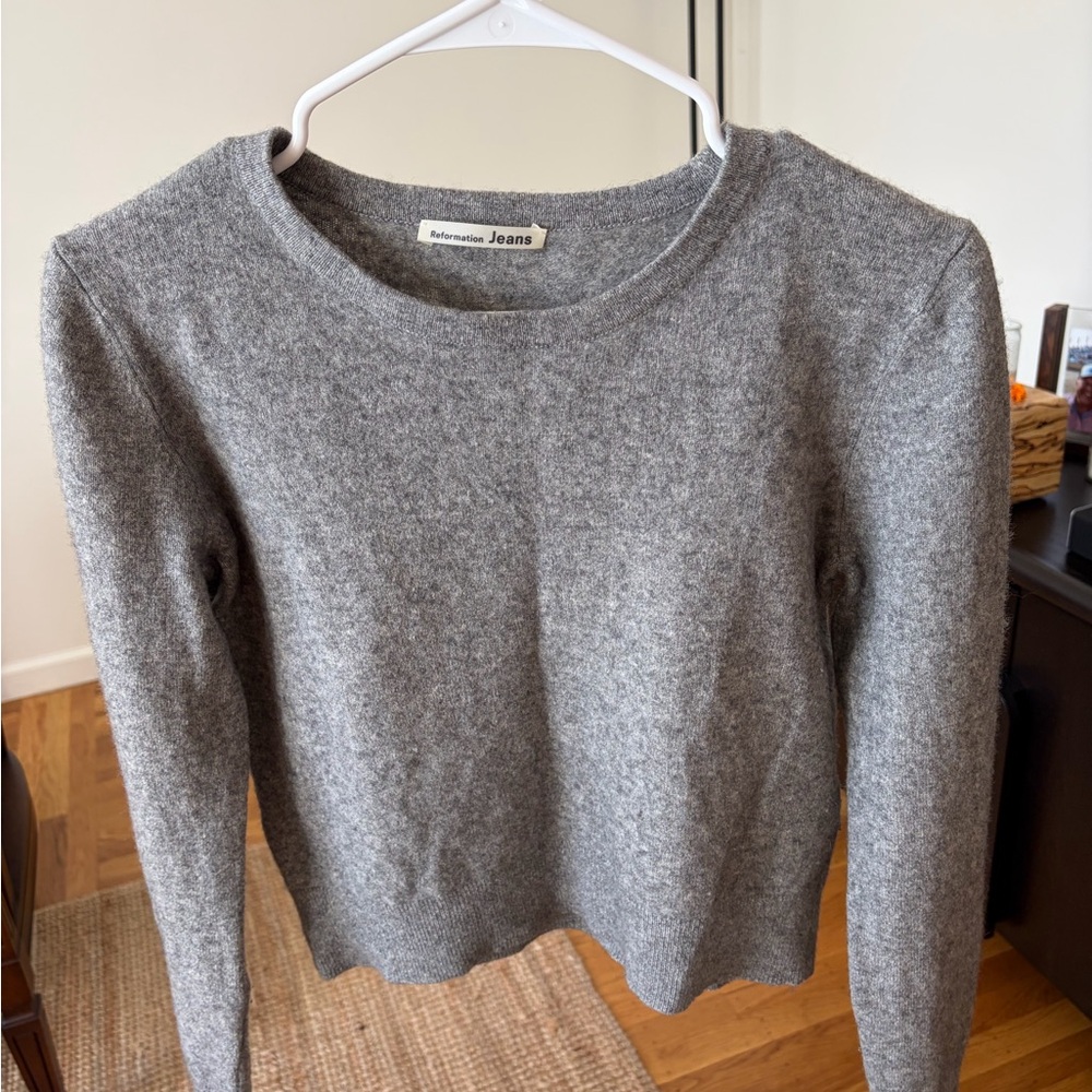 Reformation Gray Crew Neck Sweater